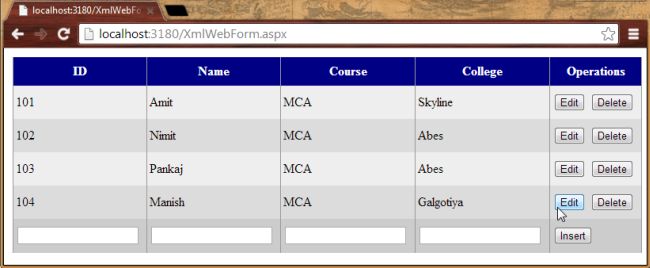 Edit in the Gird View